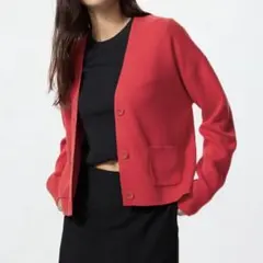 UNIQLO ユニクロ スムースコットンVネックショートカーディガン 3XL