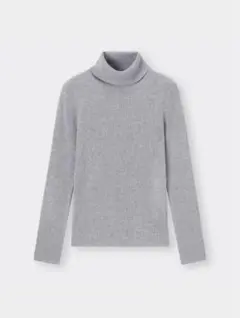 GU グレー リブタートルネックセーター Mサイズ