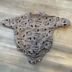 スヌーピー 長袖ロンパース 80