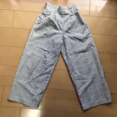 グローバルワーク 130 チェック柄ワイドパンツ