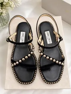 【国内店舗購入】JIMMY CHOO サンダル ブラック 37のサムネイル