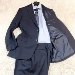 【未使用級・ヘリンボーン】ユニバーサルランゲージ　メジャーズ　スーツ　50　紺