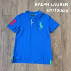 【RALPH LAUREN】半袖 ポロシャツ POLO ビックポニー 青
