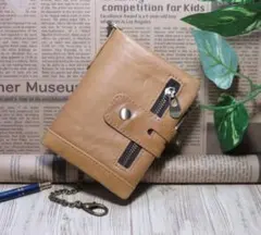 牛革三つ折りメンズ財布スキミンク防止 メンズ 大増量＊小銭入れ個別可＊新品