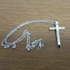 値下げ 美品 ステンレスクロスネックレス