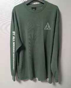 【HUF】 【トライアングルhuf】オリーブグリーン ロンT　XL