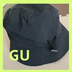 GU 黒バケットハット 帽子 ナイロン100% ポリエステル100%のサムネイル
