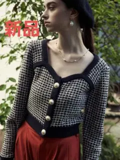 カーディガン Her lip to -  Crillon Boucle Cardigan black Her lip to Crillon Boucle Cardigan black - メルカリ