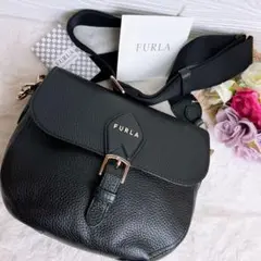 極美品☆FURLAフルラ 2wayショルダーバッグ レザー ブラック ビジネス