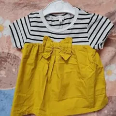 3can4on リボン付きTシャツ 100cm