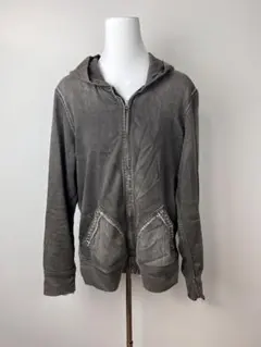 YANUK ヤヌーク フードパーカー くすみカラー グレー L