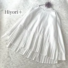 Hiyori+ プラス　プリーツ　ワイドシルエット　ブラウス　ギャザー