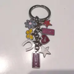 Coach チャーム付きキーホルダー マルチカラー
