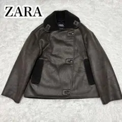 美品★ZARA ダブルフェイス フェイクムートン ボアジャケット　XXS