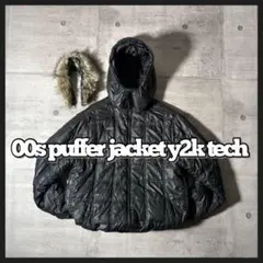 00s archive hooded far puffer jacket y2k