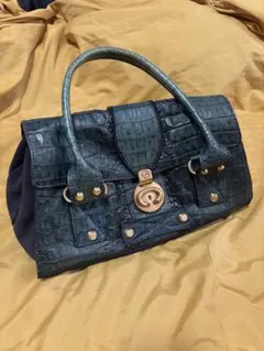 AIGNER ハンドバッグ クロコ型押し レザー スエードのサムネイル