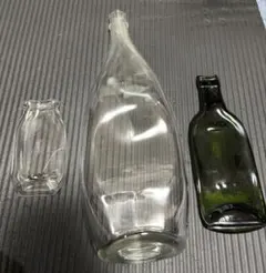 空き瓶 3本セット 透明・黒 変形