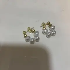 う*し様 新品　パール　フープピアス