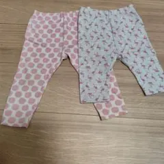 ユニクロ　ベビー レギンス 花柄 フラミンゴ柄 2点セット　80cm
