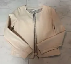 ホワイトジャケット　フェイクレザー