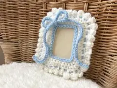 ♡ sky blue × white ribbon トレカケース B8 ♡