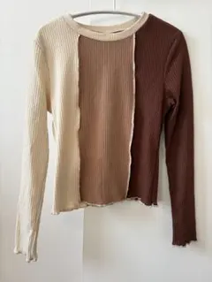 SHEIN 長袖カットソー 8Y ベージュ茶色