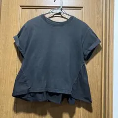 CLANE クラネ バックギャザー切替フリルTシャツ