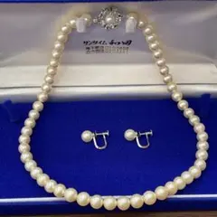 テリ強✨】 あこや本真珠 パール ネックレス イヤリングセット 約7.4mm