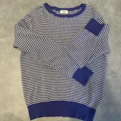 BEAMS HEART チェック柄ニットセーター 長袖