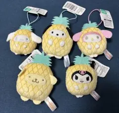 サンリオ　フルーツきぐるみマスコット　パイン　全5種　コンプリートセット　①