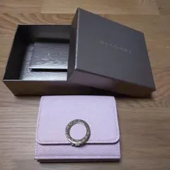 BVLGARI ピンク ブルガリブルガリ　三つ折り財布 箱付き