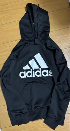adidas アディダス スウェットパーカーS 黒 吸汗速乾 AEROREADY