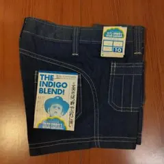 キッズ衣料　デニム　ショートパンツ　インディゴ　短パン　昭和レトロ