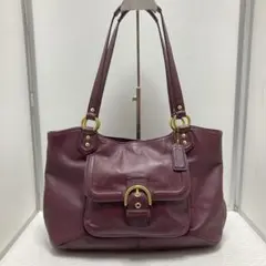COACH オールレザー シグネチャー ターンロック ハンドバッグ