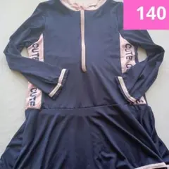 ラッシュガード　ワンピース　プリント長袖ワンピース水着　140