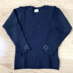 petit main ブラック ニット リブ編みセーター 100㎝