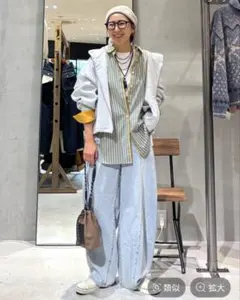 ニコアンド☆NＫJ☆３Dドロップデニムパンツ☆Ｌのサムネイル