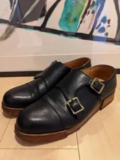 美品 定価45000円ダブルモンクストラップシューズ　26.5cm