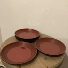 銘々皿 5枚セット 木目調 漆器風 100