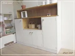 サイズ、デザインオーダー可！2扉TV台キャビネットシャビー