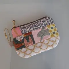 ハンドメイド、ミナペルホネン、ポーチ、10、レポ、マーメイド
