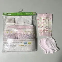 新生児 女の子 肌着5枚　ミトン2セット レッグウォーマー