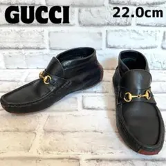 GUCCI ショートブーツ チャッカブーツ ミドルカット ローファー ブラック GUCCI - 美品 Vintage グッチ GUCCI ブーツ ショートブーツ