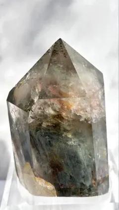 【極上ファントム】ガーデンクォーツ 六角柱 庭園水晶 天然石 専用台座付き✨