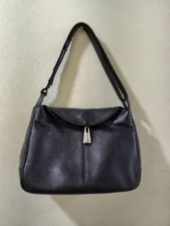 Bienco 黒いレザーショルダーバッグ