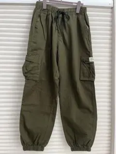 M カーゴパンツ オリーブ色 ゴムウエスト　パンツ　ズボン　メンズ　カーキ