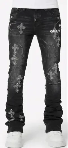 グアピ GUAPI DISTRESSED CROSS DENIM 28 値下げ可 - メルカリ