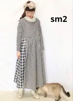 サマンサモスモス　パッチワークギンガムチェックワンピース