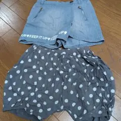 デニム風ハーフパンツ130ドット柄ハーフパンツ 120cm