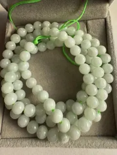 (1513) 天然翡翠Aジェット　ペンダント用ネックレス 6mm